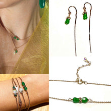 Load image into Gallery viewer, Jade dainty earrings
