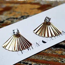 Load image into Gallery viewer, Secret Fan Ear Jacket stud earrings
