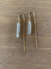 Load image into Gallery viewer, Mini Quartz Crystal thread earrings
