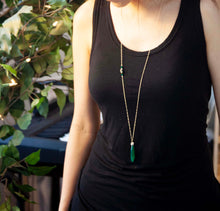 Load image into Gallery viewer, Emerald Edition long green onyx necklace
