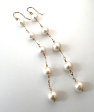Load image into Gallery viewer, 3, 4 or 5 Pearl spacer earrings

