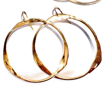 Load image into Gallery viewer, Hand Hammered Hoop earrings
