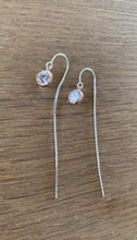 Load image into Gallery viewer, Rhinestone “Diamond” circle thread earrings
