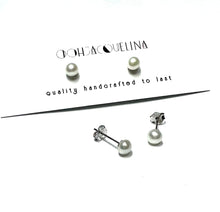 Load image into Gallery viewer, Freshwater pearl button mini stud earrings
