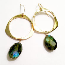 Load image into Gallery viewer, Labradorite Hoop earrings
