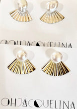 Load image into Gallery viewer, Keshi Pearl Secret Fan Ear Jacket stud earrings
