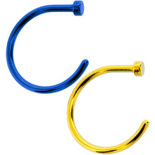 Load image into Gallery viewer, 18G 3/8 Pack Set of 5 Assorted Stainless Steel Nose Hoop Rings
