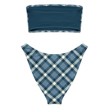 Load image into Gallery viewer, Cheeky Check Bandeau Bikini Set
