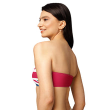 Load image into Gallery viewer, Union Jack Bandeau Bikini Top | Red Back
