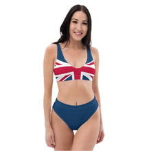 Load image into Gallery viewer, Union Jack Bikini | Cheeky | Blue and Red Bottom | Removable Padding
