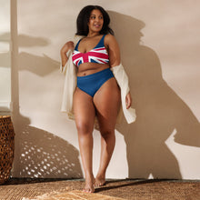 Load image into Gallery viewer, Union Jack Bikini | Cheeky | Blue Bottom | Removable Padding

