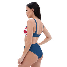 Load image into Gallery viewer, Union Jack Bikini | Cheeky | Blue Bottom | Removable Padding
