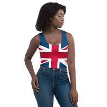 Load image into Gallery viewer, Union Jack Sleeveless Crop Top | British Flag

