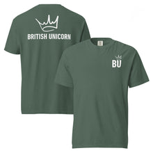 Load image into Gallery viewer, British Unicorn | BU Crown | Garment-dyed Heavyweight Tee
