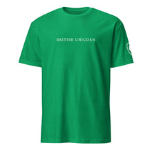 Load image into Gallery viewer, British Unicorn Tee with Shield on Sleeve
