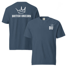 Load image into Gallery viewer, British Unicorn | BU Crown | Garment-dyed Heavyweight Tee
