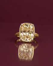 Load image into Gallery viewer, Sterling Silver Elongated Cushion Light Yellow CZ Cocktail Ring
