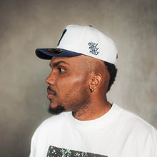 Load image into Gallery viewer, ‘7’ Premium SnapBack - White/Navy - DON GREAT
