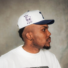 Load image into Gallery viewer, ‘7’ Premium SnapBack - White/Navy - DON GREAT
