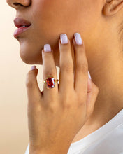 Load image into Gallery viewer, Sterling Silver Elongated Cushion Garnet CZ Cocktail Ring

