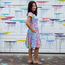 Load image into Gallery viewer, Adult "Smarty Paints" Rainbow Art Supplies Super Twirler Dress with Pockets
