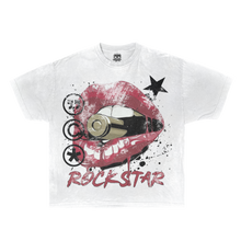 Load image into Gallery viewer, Rockstar Streetwear White Cotton Tee Casual Wardrobe Essential True To Size For Confident Everyday Style
