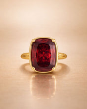 Load image into Gallery viewer, Sterling Silver Elongated Cushion Garnet CZ Cocktail Ring
