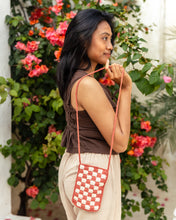 Load image into Gallery viewer, Checkered Crochet Phone Sling Bag
