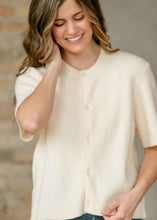 Load image into Gallery viewer, Zadie Ivory Short Sleeeve Button Cardigan
