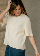 Load image into Gallery viewer, Zadie Ivory Short Sleeeve Button Cardigan
