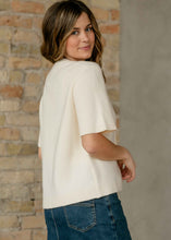 Load image into Gallery viewer, Zadie Ivory Short Sleeeve Button Cardigan
