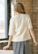 Load image into Gallery viewer, Zadie Ivory Short Sleeeve Button Cardigan
