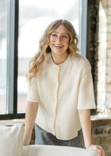 Load image into Gallery viewer, Zadie Ivory Short Sleeeve Button Cardigan
