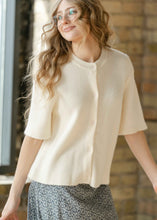 Load image into Gallery viewer, Zadie Ivory Short Sleeeve Button Cardigan
